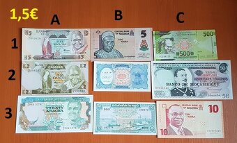 Bankovky 1,5€ - 5€ - 15