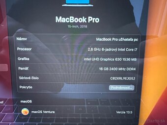 MacBook Pro 15" 2018, i7, 16GB RAM, 512 GB SSD v TOP stave - 15