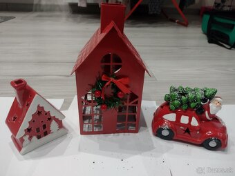 Vianočné ozdoby ČERVENÉ, BIELE - 15