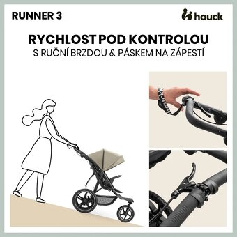 Hauck Runner 3 olive green kočík bugina - 15