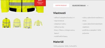 Pracovná reflexná oteplená bunda v. L-XL nová /+ 2tričká zad - 15