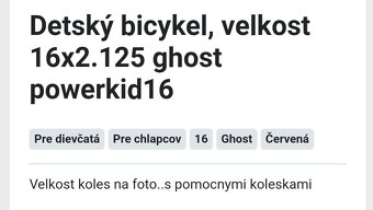 Detský bicykel ghost 16 - 15
