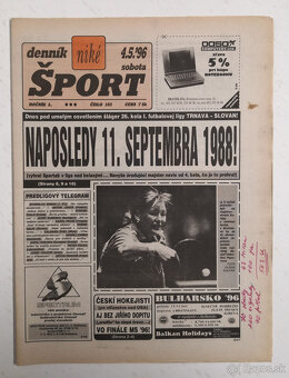 Staré noviny Denník Šport 3 - 15