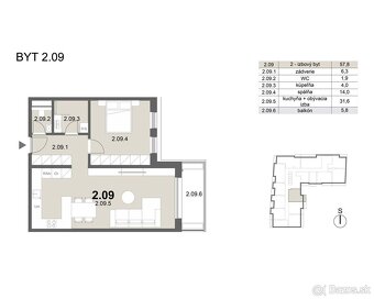 ZION RESIDENCE - NADČASOVÉ BÝVANIE - 2 IZB BYT 2.09 - 15