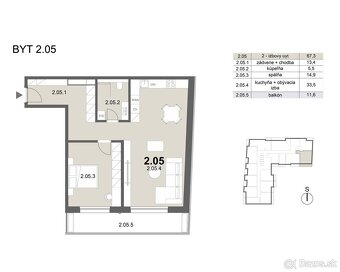 ZION RESIDENCE - NADČASOVÉ BÝVANIE - 3 IZB BYT 2.16 - 15