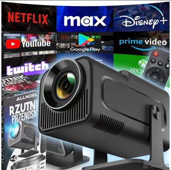 4k projektor android, Bluetooth, WiFi, obraz 150"+plátno - 15