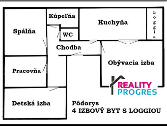 NA PREDAJ 4 IZBOVÝ BYT s LOGGIOU 78 m2 A.HLINKU PIEŠŤANY - 15