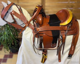 Westernový sedlový komplet 10) rezato hnědé Twist - 15
