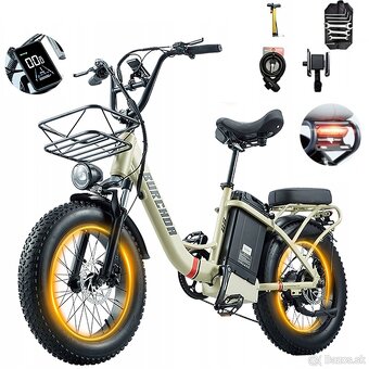 Výkonný mestský ebike Burchda 1000W,31.5Ah,45km/h,200km,nový - 15