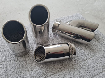 NEREZOVÉ a ČIERNE koncovky na výfuk - dvojitá koncovka - 15