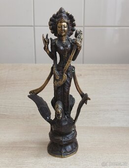 Ručne vyrobená sada troch bronzových Hindských božstiev - 15