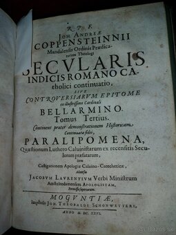 Bellarmino Komplet 1624 -1626 Benátska väzba cca 400 ročná - 15