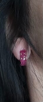 Zlaté náušnice s rubínmi - 15