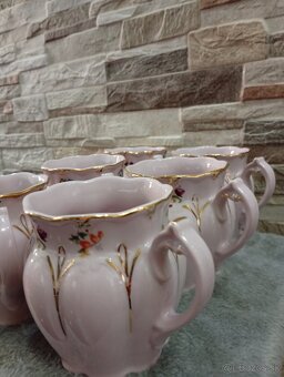 Růžový porcelán, sada 6 bucláčků, Chodov - 15