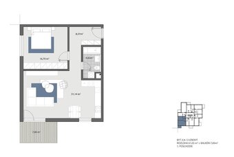 PRENÁJOM, Novostavba, 2 izbový byt s balkónom,1x parking - 15