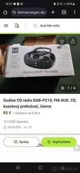 7v1 DAB+ FM prenosné rádio STEREO kazeťák 230v aj Baterky - 15