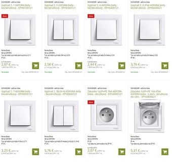 Elektroinštalačný materiál, cyky,asfora,legrand,eaton,FXP - 15