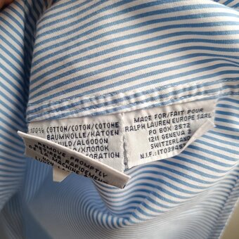 POLO Ralph Lauren modrá pruhovaná košeľa s dlhým rukávom XXL - 15