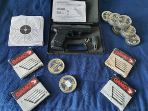 Vzduchová pištol Walther CP99, čierna + diabolky, bombičky - 15