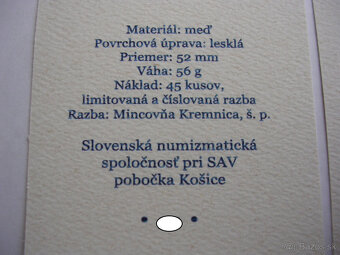 Jazdecké medaily Ferdinanda I. 1541/2022 SNS pri SAV Košice - 15