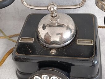 Starožitný dánský kovový telefon KTAS D08 - 15