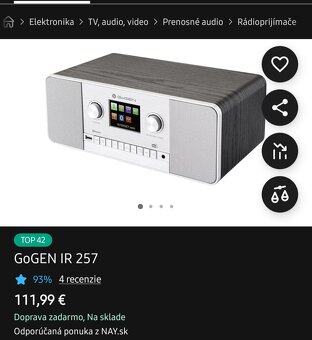 GoGen IR257 nové internetové, DAB, FM, Bluetooth, USB rádio - 15