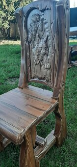 Drevený stôl Poľovnicke motivy 90×200cm+10stoliček - 15