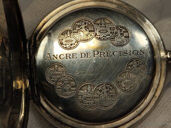 Staré tříplášťové celostříbrné kapesní hodinky - 15