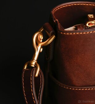 hnedá kožená kabelka - nová - 15