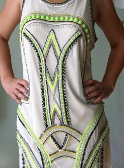 Nové smotanové šaty s korálikmi Miss Selfridge veľ.44 - 15