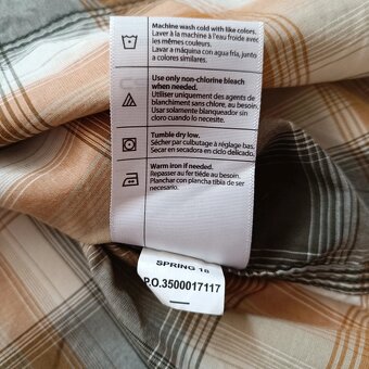 Carhartt károvaná košeľa s krátkym rukávom hnedá béžová M - 15