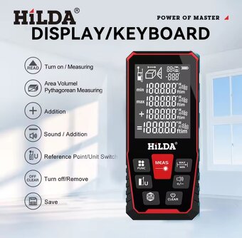 Super Smart BlueTooth Laserový Merač HOTO H-D50, HiLDA 120m - 15