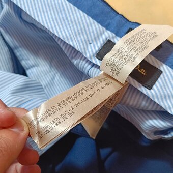 NOVÉ Massimo Dutti modré elegantné nohavice 100% vlna W30L33 - 15