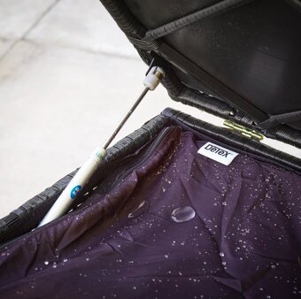 Záhradný ratanový úložný box 75x75x70cm čierny, sivý a hnedý - 15