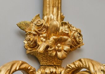 Luxusné nástenné lampy neoklasicistické – pozlátený bronz - 15