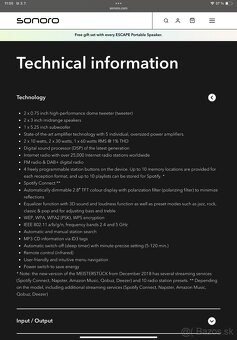 Cd audio rádio mp3 prehrávač zostava Sonoro Meisterstück - 15