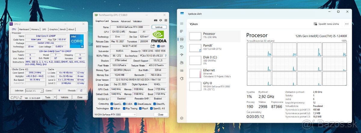 Nový PC Intel i5 12400F 16G 1TB SSD RTX 3080 10G WIFI BT WIN - 16