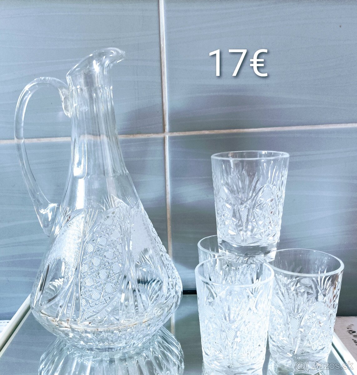 Krištáľ - misa , váza , poháre, - 16