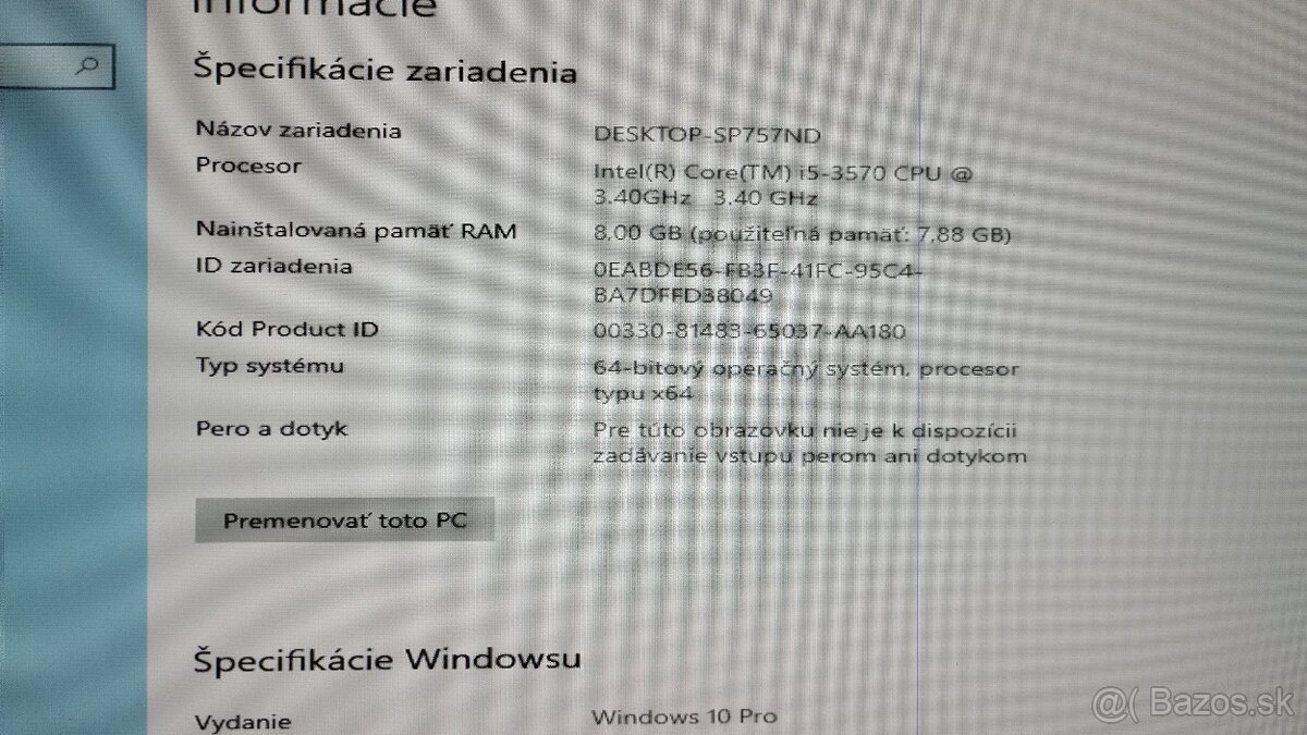 Predám stolný počítač HP - 16