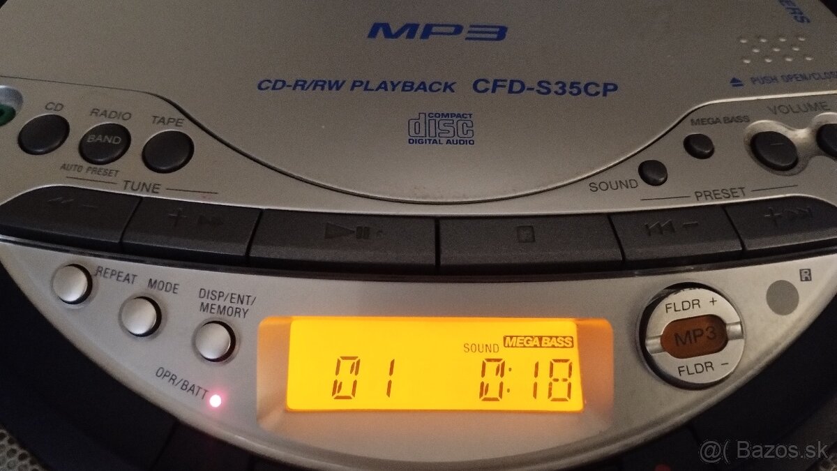 Predám radiomagnetofon Sony CFD-S35CP - 16