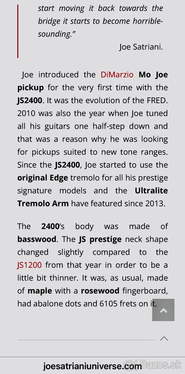 Joe Satriani JS 2400 - 16