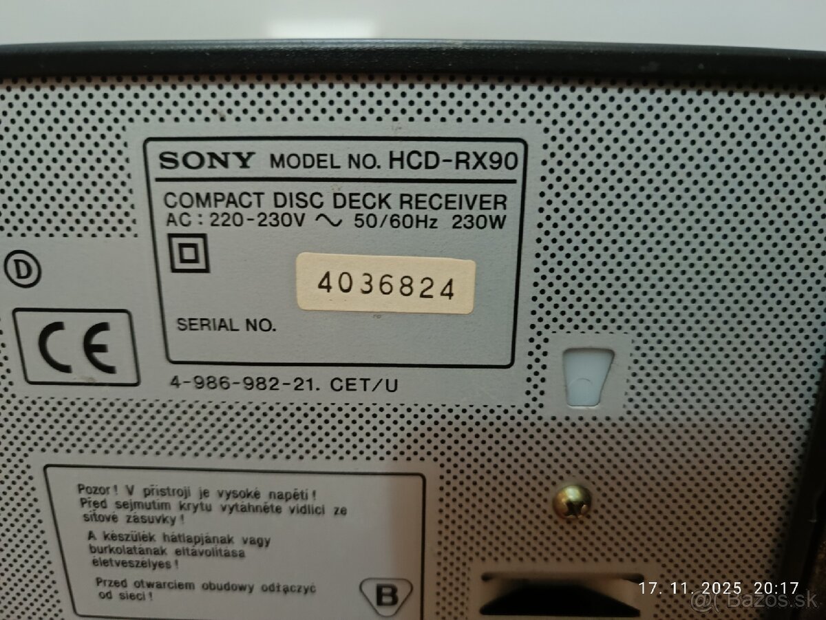 SONY RX90... plne funkčná...2x100W RMS - 16
