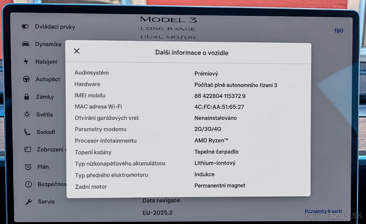 Tesla Model 3 2022 Long Range, 366 kW - SOH 91,2 % Odpočet - 16