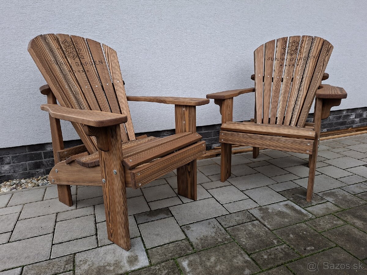 Záhradné sedenie, Lavicka,Adirondack,drevené kreslo z masívu - 16