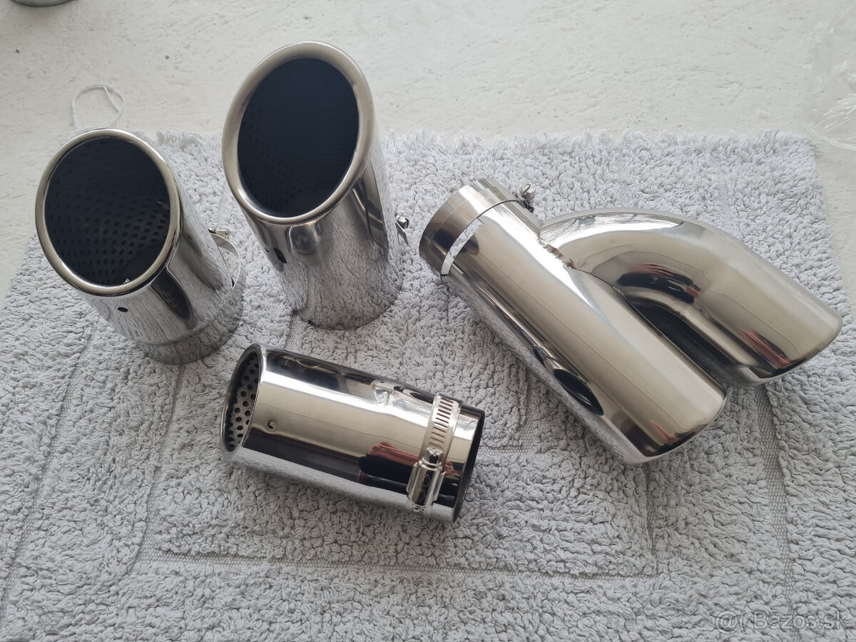 NEREZOVÉ a ČIERNE koncovky na výfuk - dvojitá koncovka - 16