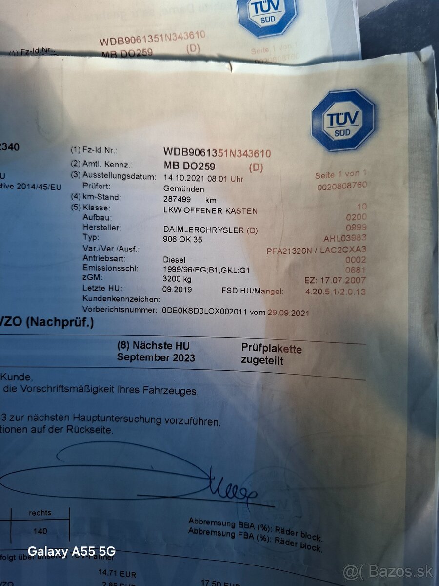 Mercedes sprinter 311cdi valník plachta - 16