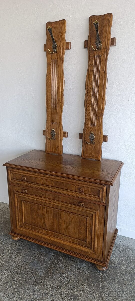 Rustikální botník, věšáky, předsíňový set, masív - 16