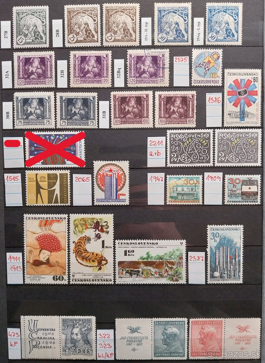 Známky ČESKOSLOVENSKO – 1 - 16