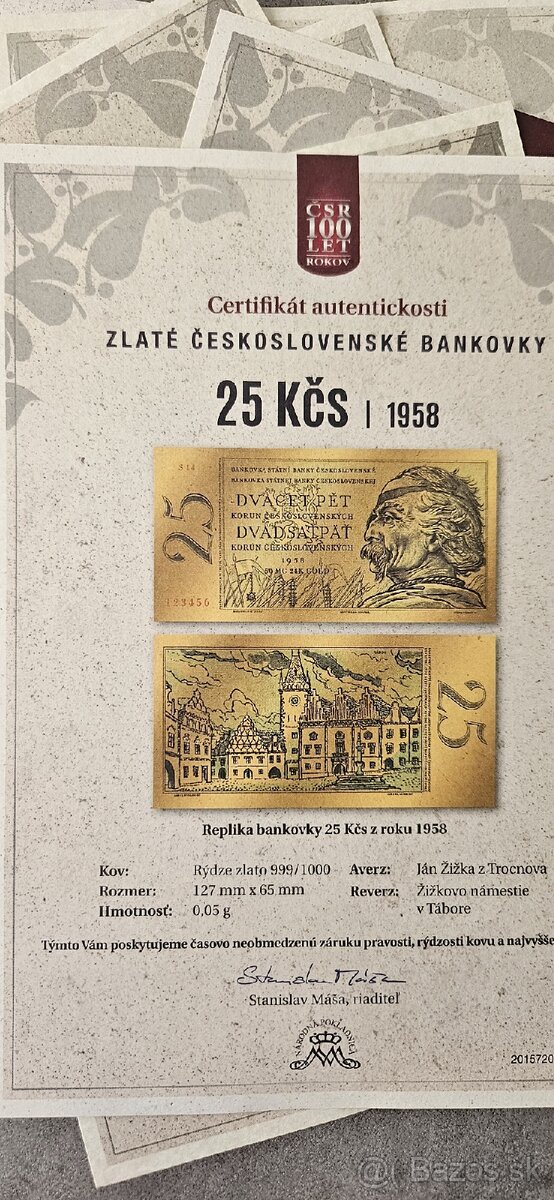 Zlate bankovy a minca - 16