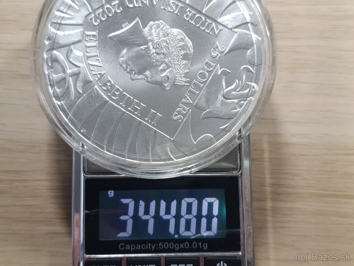 Stříbrná 10 oz investiční mince Český lev 2022 stand, 311gr. - 16